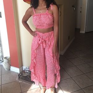 Pink Two Piece Pant Set